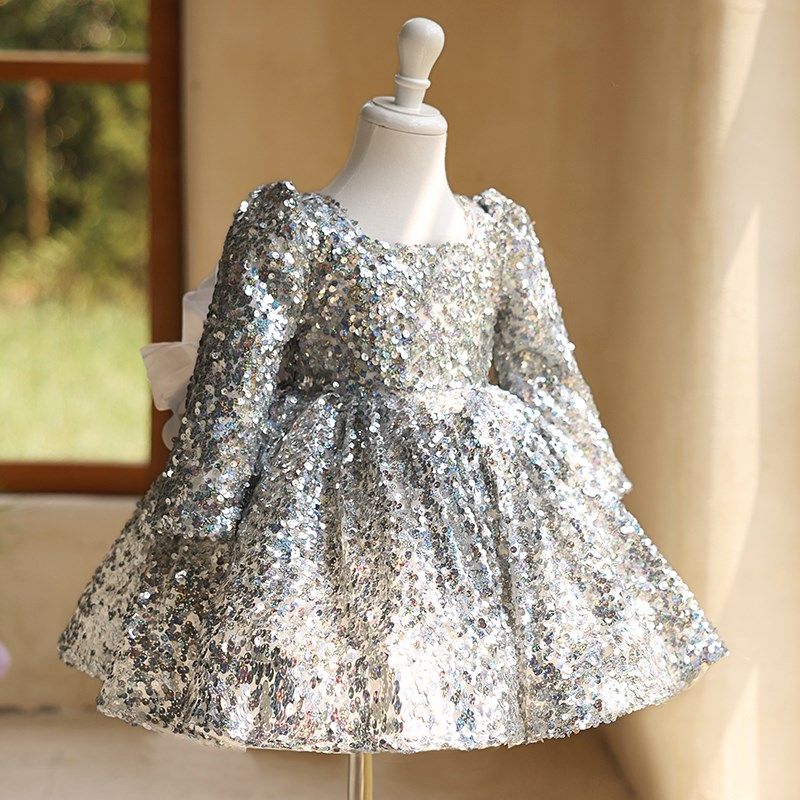 儿童礼服公主裙主持人走秀钢琴演奏演出服女童礼服生日蓬蓬裙高级