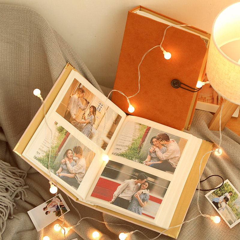 麂皮绒相册影集相册本纪念册插页式6寸200张过塑可放家庭大容量