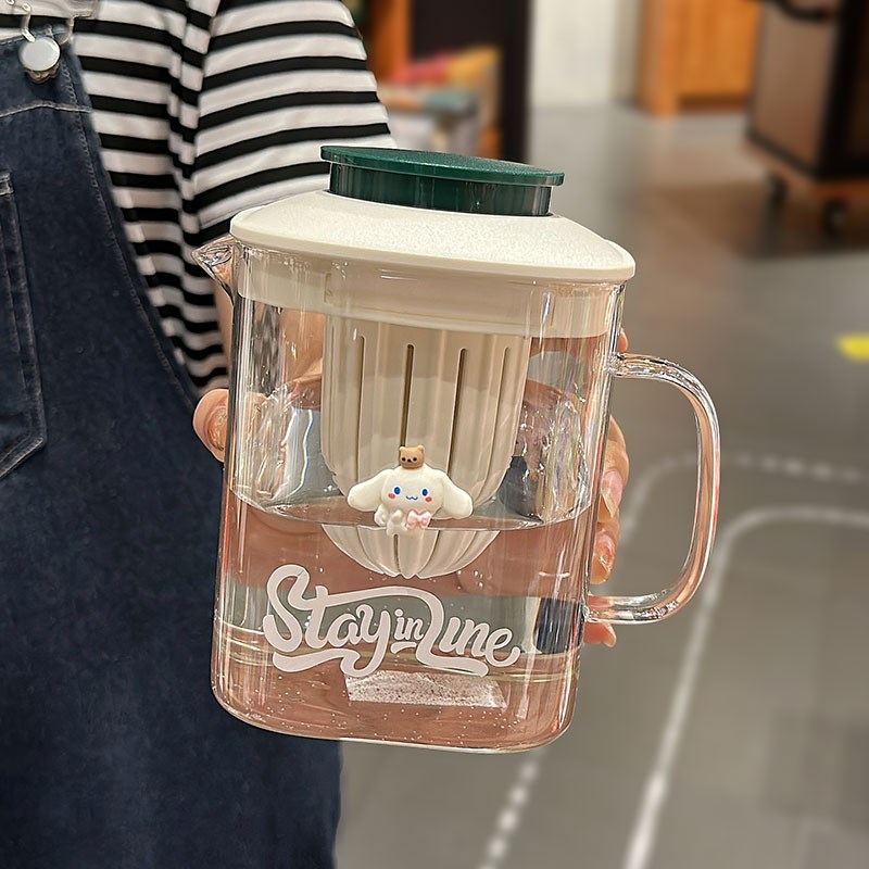 冷水壶玻璃杯耐高温茶壶办公室花茶杯女家用大容量马克杯茶水分离