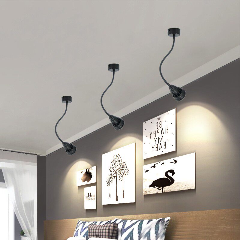 软管射灯cob吸顶式7w10w背景墙加长led明装吸顶射灯可弯曲墙壁灯