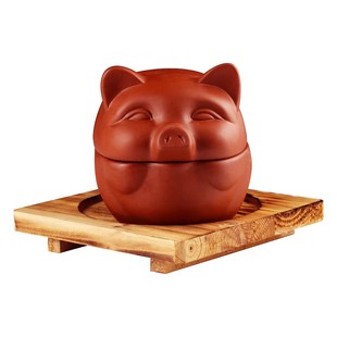 网红紫砂猪脑花容器烧烤店特色烤脑花碗专用创意砂锅小猪形餐具