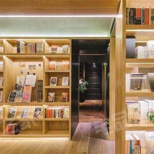 灯带书架置物架绘本馆家用图书馆展示架简约置物架收纳书柜储物