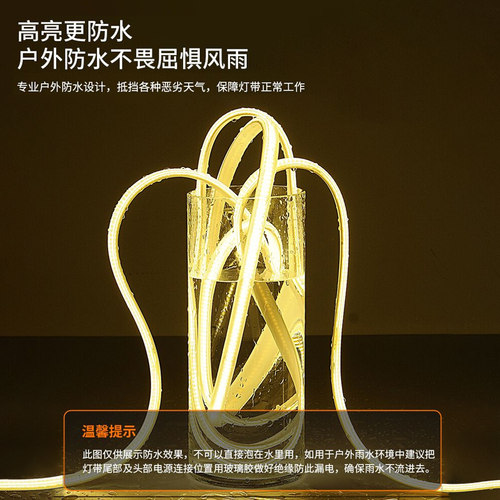 金黄光灯带led灯条户外防水220V工程亮化室外景观照明暖色灯带条