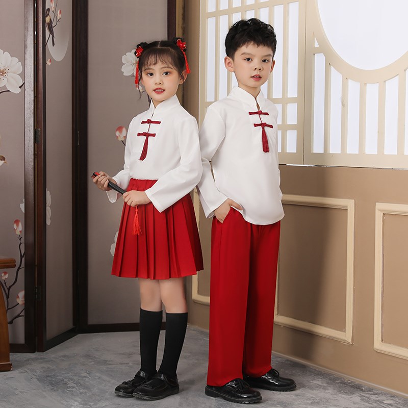 六一儿童合唱服中国风诗歌朗诵表演服小学生啦拉操服装幼儿园园服