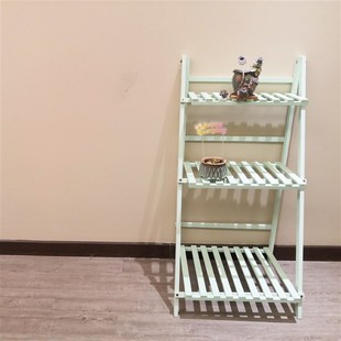 置物架收纳架家用杂物架书架展示架木架花架双层厨卫室内落地实木