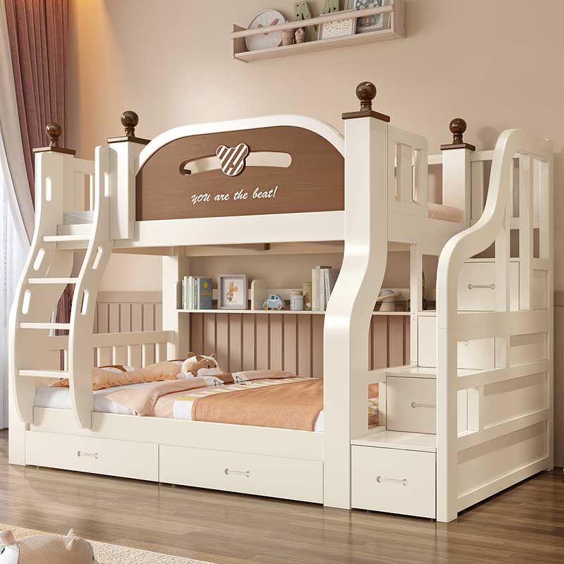 实木上下床双层床两层高低床双人床上下铺木床小户型儿童床子母床