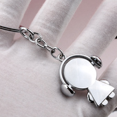 情侣小人一对男女时尚 工艺品钥匙扣定制刻字钥匙链刻名字情人节