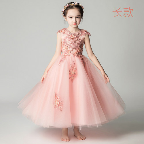公主裙女童蓬蓬纱儿童晚礼服小花童婚纱主持人钢琴演出服模特走秀