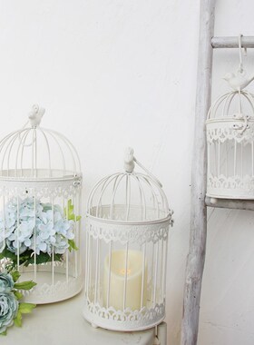 装饰鸟笼铁艺装饰品家居多肉盆栽盘花盆多功能家居饰品装饰摆件