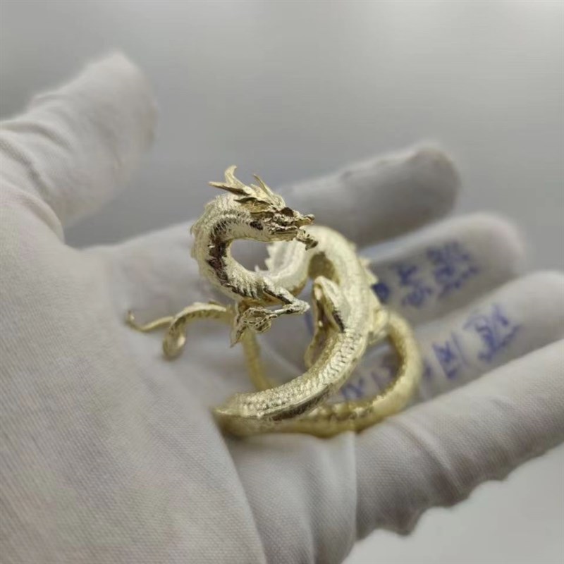 山海经盘龙车内神龙手办龙摆件招财镇宅工艺品铜龙身形摆件高端礼