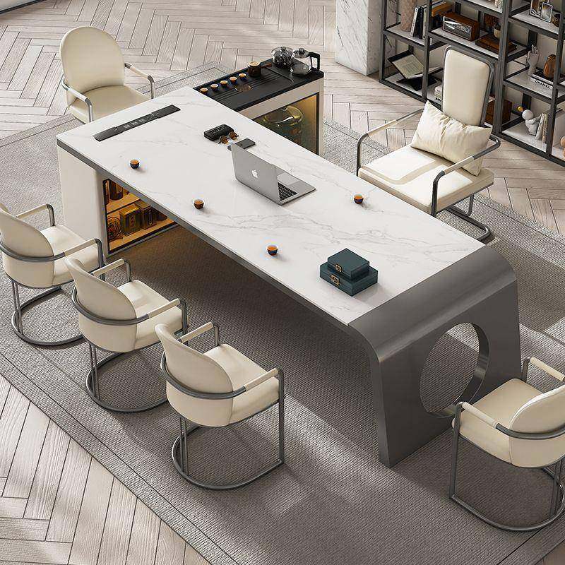 办公茶桌椅组合岩板茶台现代办公室茶桌现代客厅茶几泡茶一体两用