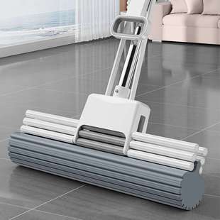 五月花胶棉拖把38cm三排滚轮免手洗干湿两用海绵墩布家用地拖1头