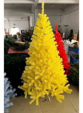 金黄色圣诞树150cm180cm210cm圣诞节装饰品PVC圣诞树多尺寸可做