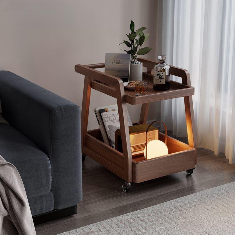 fLE尚馨阁实木移动茶几沙发边几带轮沙发侧边柜边桌床头柜客厅小