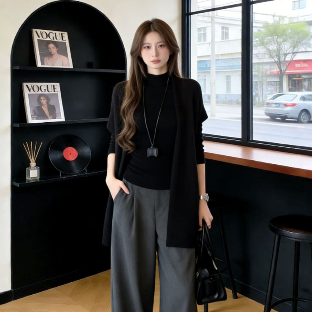 玉美雅【旗舰精选套装】春秋新高级遮肉中长披肩+半高领长袖内搭,女装/女士精品,时尚套装,淘宝优惠券,粉丝福利购,淘宝优惠卷