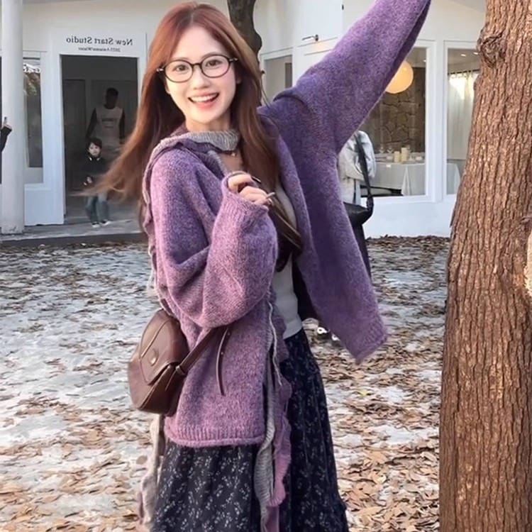 法式浪漫针织开衫超仙气质碎花裙