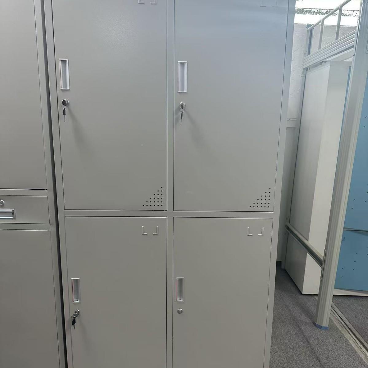 钢制更衣柜厂员工宿铁皮柜柜带锁多门舍储物浴-室工柜档案文件柜
