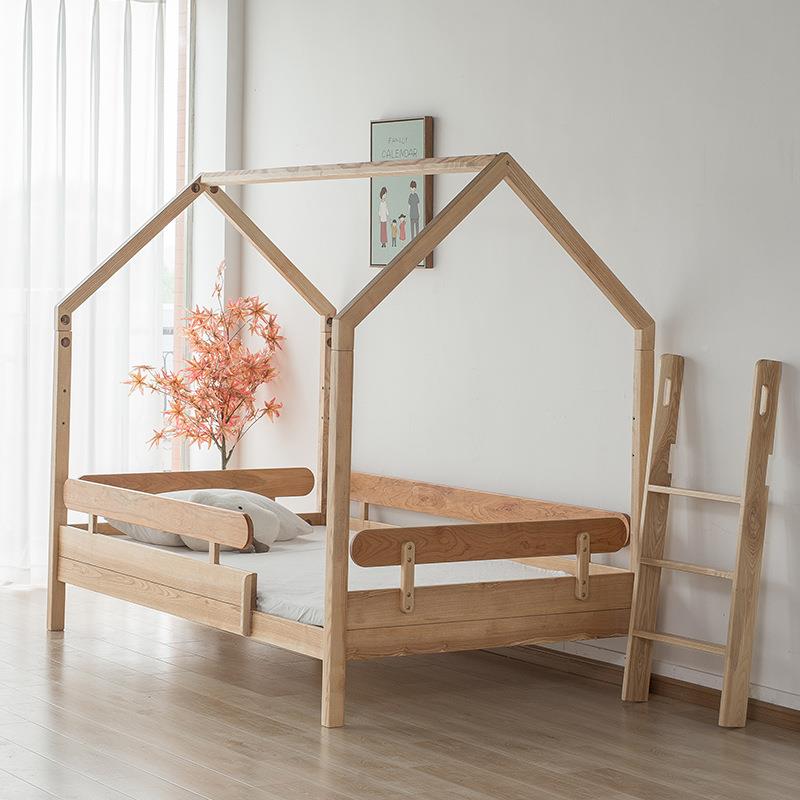 童床半无品牌/高床实木床白蜡现代树木屋床儿下家具女房子生高架