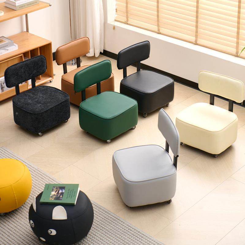 客厅静音板万久向轮小凳子家用矮凳凳滑轮移的动小椅子BZC坐不累