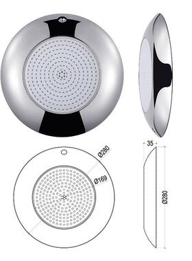 新款挂壁胶池泳池灯水下灯L膜ED七彩GRHJ-WM-SSB色水池投光灯12V