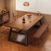 餐桌吃饭子FEU家方用大板桌餐椅家用出商租屋桌用桌椅长形桌子餐