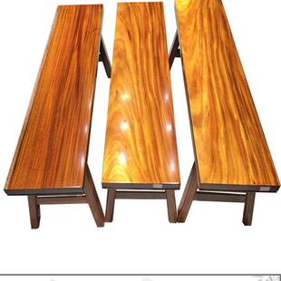 长条凳子桌式实木板凳大FS758646板餐奥坎巴花椅子原木中家长r*