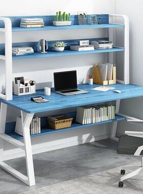 YZN桌多层多字功桌子中学生学习桌家用书桌书架一体卧室办能公写