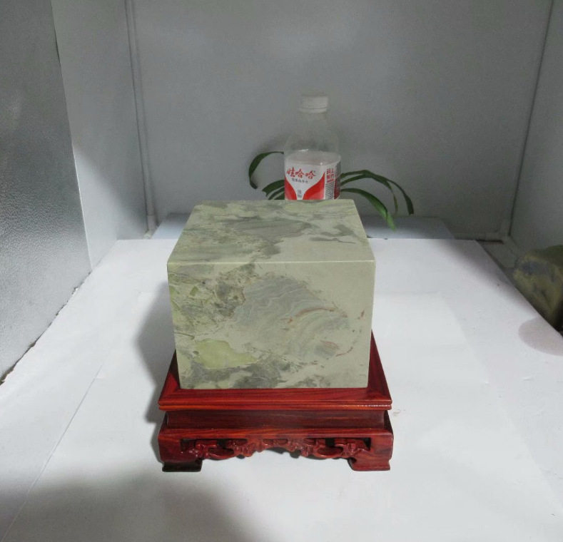 13.5*13.5*10青田水泥冻石叶腊石石章料摆件金石篆刻大印练习章