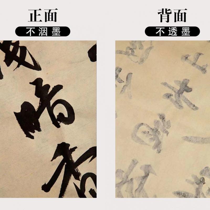 毛685纸边长卷百米生无格帘纹半半熟仿古宣纸毛笔初书法学者练习