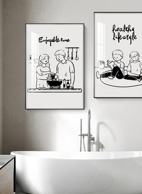 CY14104-卫间生间墙面装饰画厕所门口防水挂画民浴室手宿黑白洗卡