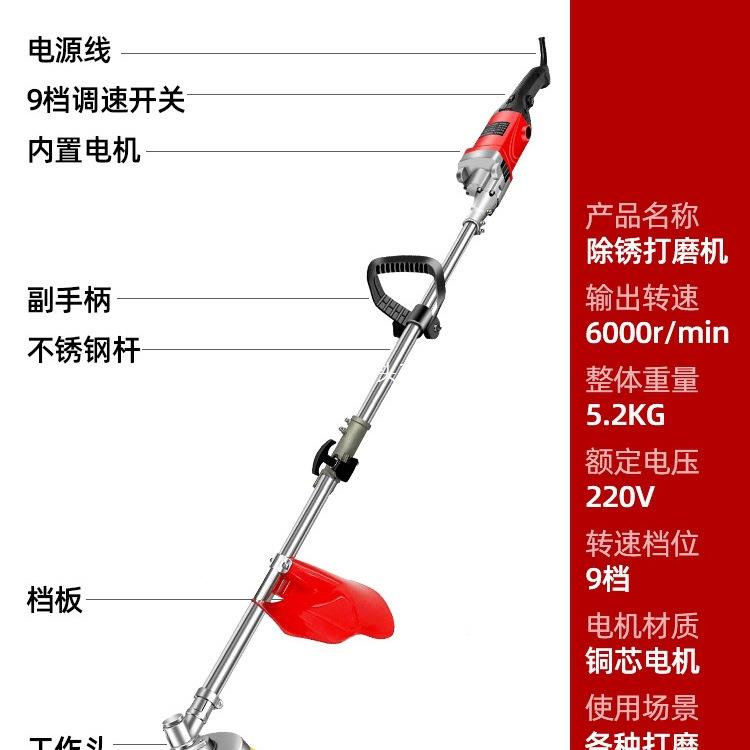 泥500地面电动磨机220V插电除锈抛机光工字水彩钢瓦钢打丝刷磨地