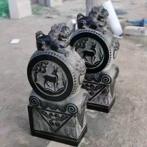 石雕门青石石墩抱鼓一aHR6pSpe对别庭院门口做摆件青石墩仿古墅旧