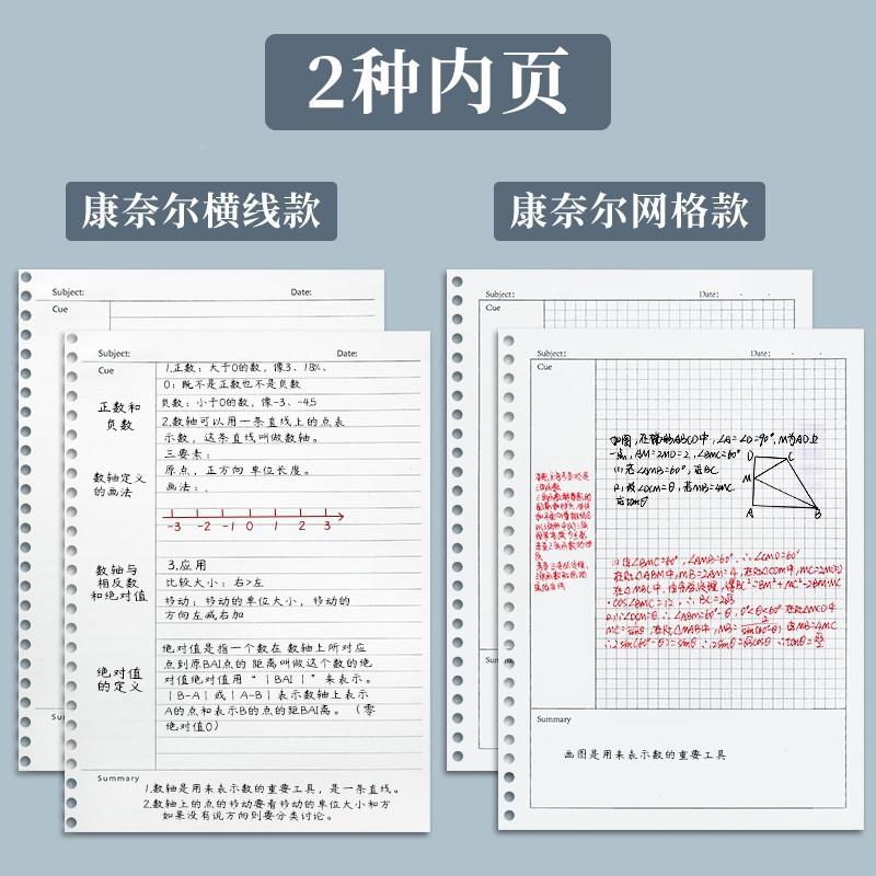b网5康奈尔347笔记本子笔记法5r记忆法活课本学页生用横线格堂笔