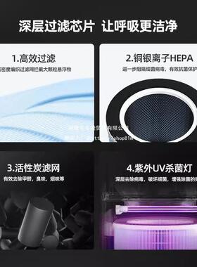空棋牌室吸烟抽除味室内气净化51958烟器家用除甲醛加湿一体烟排