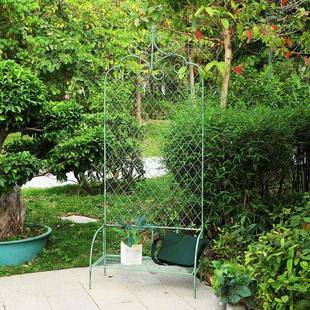 铁艺爬藤架底座风攀爬架阳台院花园EYN庭月季网格支带撑架花屏盆