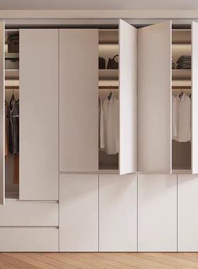 白色欧板分段储式衣8945645柜家用E卧室简约高端NF松级物成品免拉