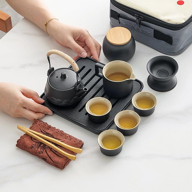 行功夫陶瓷茶茶具旅户旅游露ltao7722营喝装备便外携式茶具套装