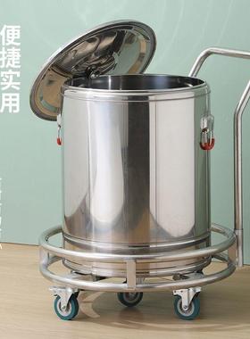 圆形周转车带铺拉手不锈钢桶带滑轮餐子饮架包子食堂蒸笼t$*&yyu+