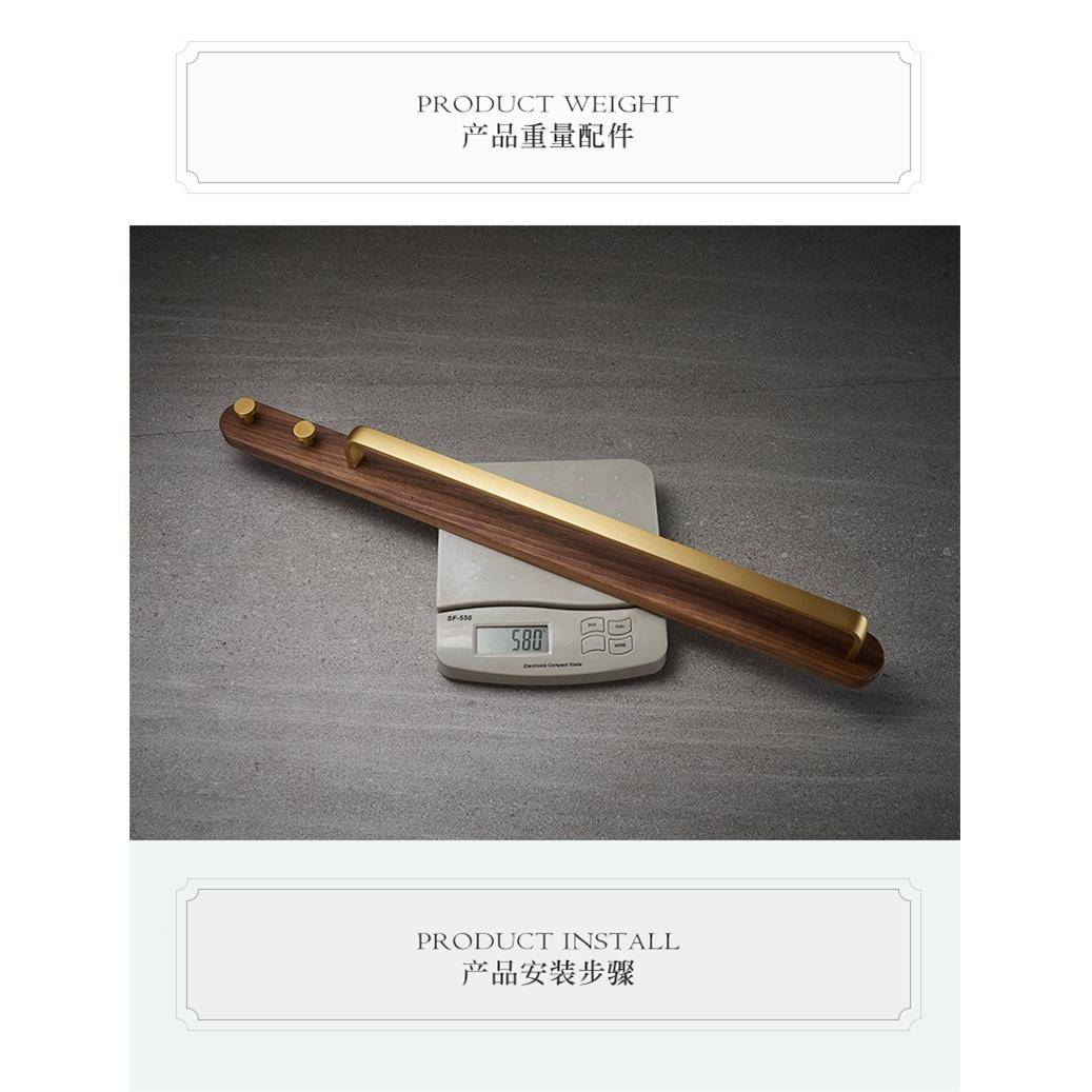 黑桃木免打毛巾杆钩挂孔壁挂浴室胡洗手间挂件单杆浴507室凉毛巾