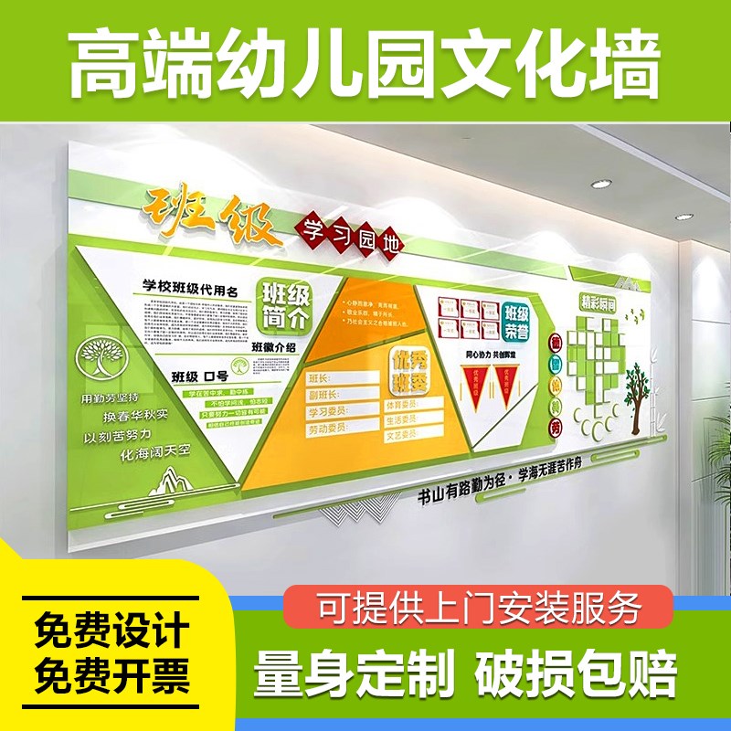 幼儿园班级简介文化墙贴装饰定制背景墙面教室学生风采展示照片墙