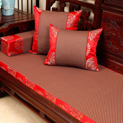 老式红木沙发坐垫夏季凉席中式实木家具套罩可拆洗加厚冬夏天两用