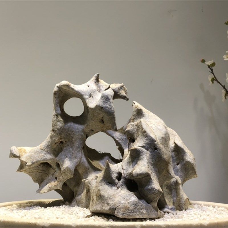 太湖石观赏石天然原石奇石鱼缸摆件假山石头景观石盆景园林灵璧石