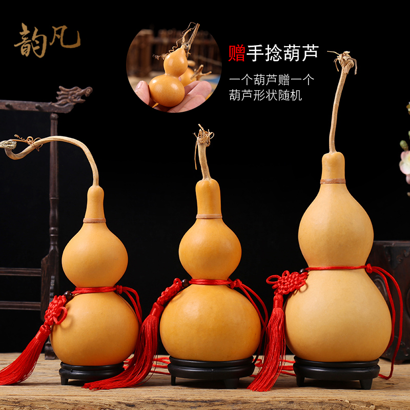 天然开口空心葫芦挂件门对门玄关客厅摆件真葫芦带龙头