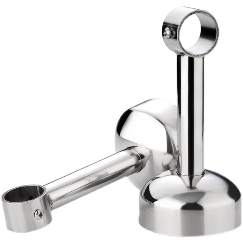 阳台晾衣杆固定式加厚一根挂衣杆不锈钢圆管晒衣杆晾衣单杆底座cm