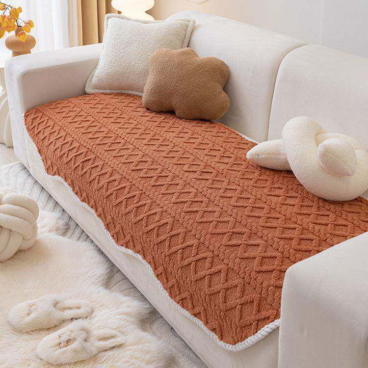 直播2025网红沙发垫子整张盖布冬季款加绒防滑异形一片式沙发套罩