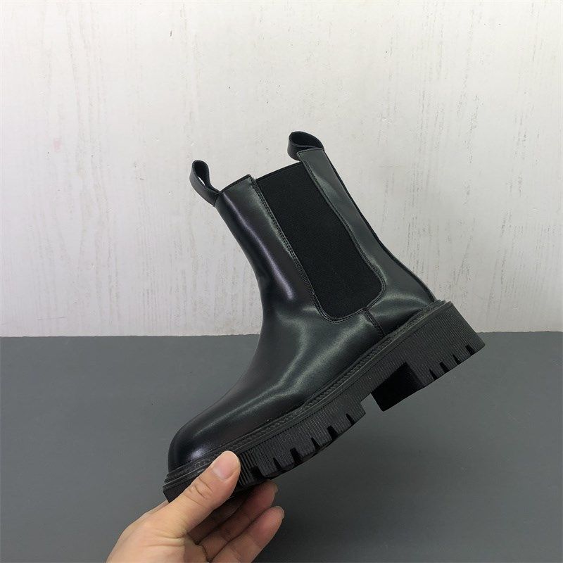 工厂断码真皮女鞋秋季新款烟筒靴时尚舒适圆头套筒粗跟牛皮女短靴,女鞋,切尔西靴,淘宝优惠券,粉丝福利购,淘宝优惠卷