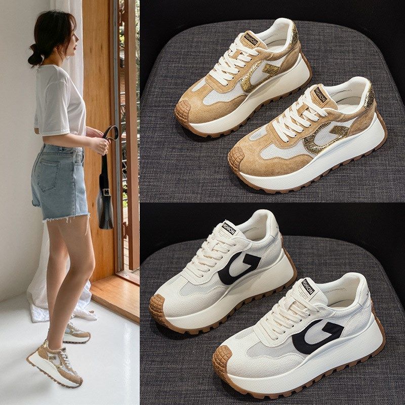 女士网面运动鞋2025夏季新款厚底百搭休闲鞋网鞋搭配裙子穿的鞋子,女鞋,时尚休闲鞋,淘宝优惠券,粉丝福利购,淘宝优惠卷