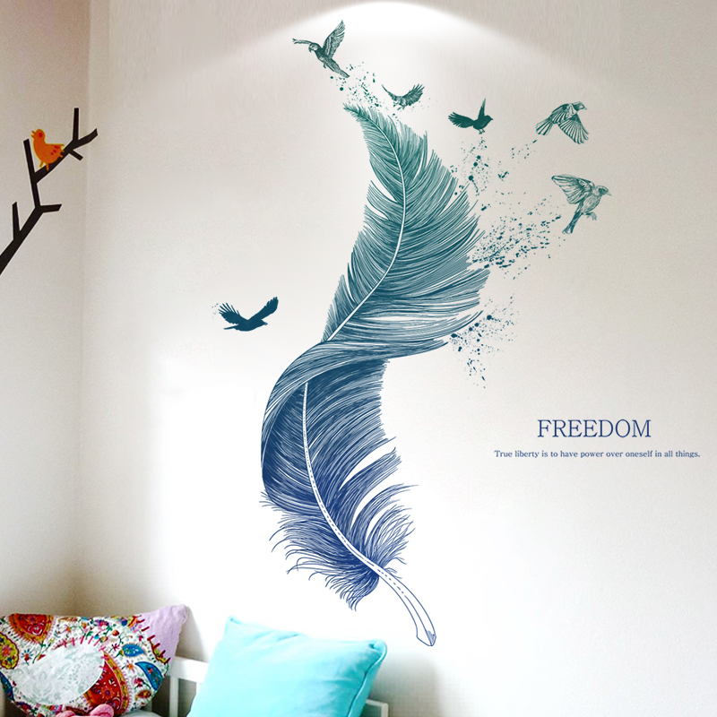 3D立体墙画墙贴画卧室装饰床边壁画房间墙上贴纸电视背景墙纸自粘