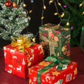 创意卡通圣诞节日礼品礼物礼盒包装 材料彩纸 纸清新DIY手工纸包装