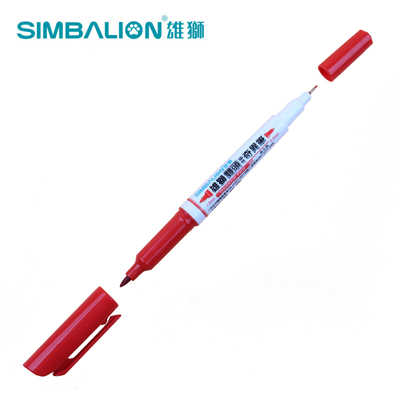 雄狮勾线笔685小双头油性奇异笔儿童绘画黑色手绘彩色标记细笔防